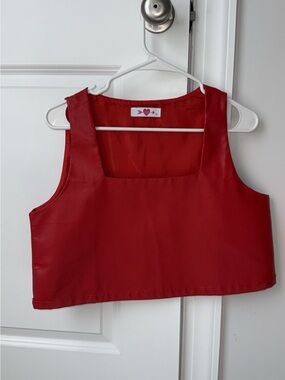 Buddy Love Red Square-Neck Crop Top